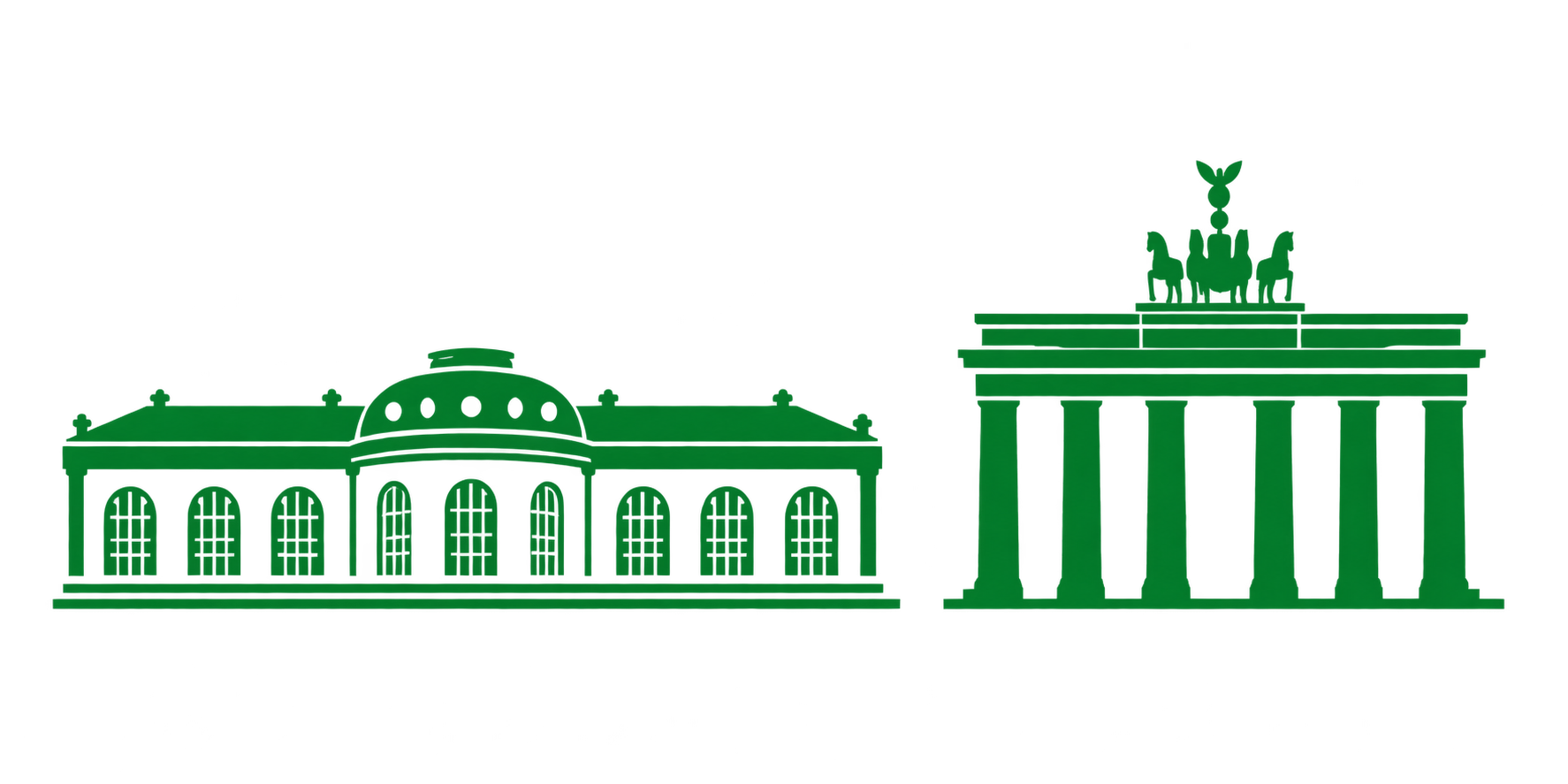 Sanssouci Palace and the Berlin Brandenburg Gate